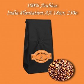 Кава зернова Arabica India Plantation AA 18scr (Арабіка Індія Плантейшн АА) 250г.  БЕЗКОШТОВНА ДОСТАВКА від 1кг!